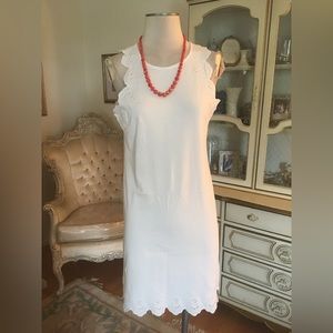 NWT j Crew adorable ivory eyelet trimmed dress size XXS